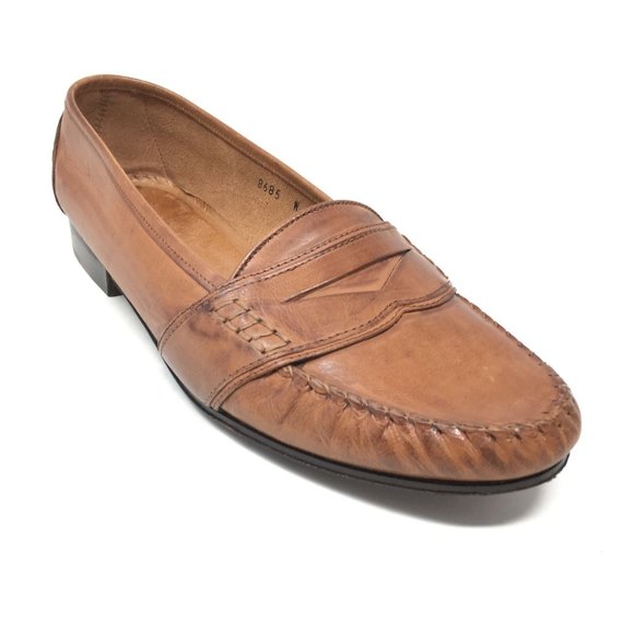 NEW Cole Haan Italy Loafers Shoes 9 W Brown Leather - Picture 1 of 10